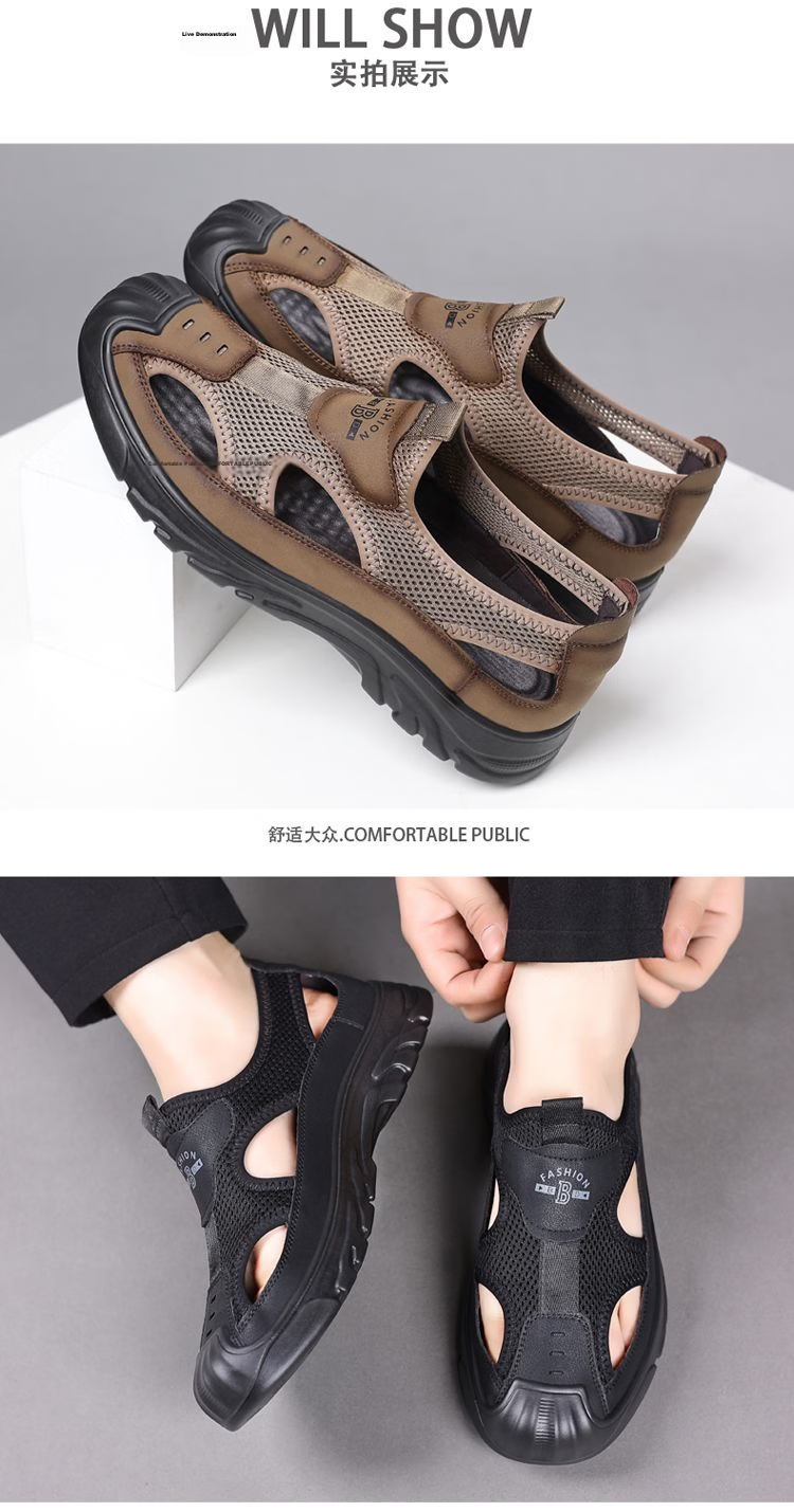 Jingzhenlianggong New Casual Sandals High-Quality Ultra-Soft Men's Breathable Sandals Wear-Resistant Non-Slip Dark Brown [Water-Resistant] Size 41 19