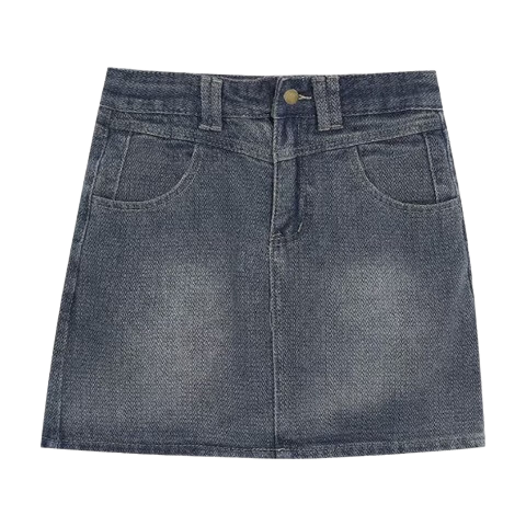 Jeanswest Women's High-Waist Slim Fit Casual Denim Skirt, Bodycon A-Line Retro Blue, Size S