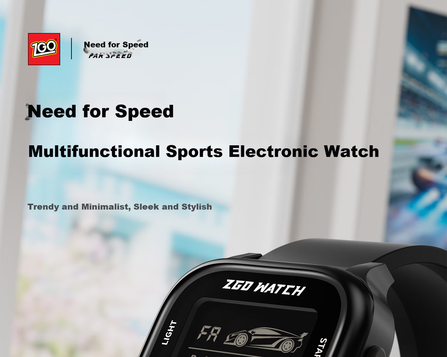ZGO Men's Electronic Watch for Students, High School and Middle School, Luminous Waterproof Multifunctional Sports Digital Watch, Time Display Only 1