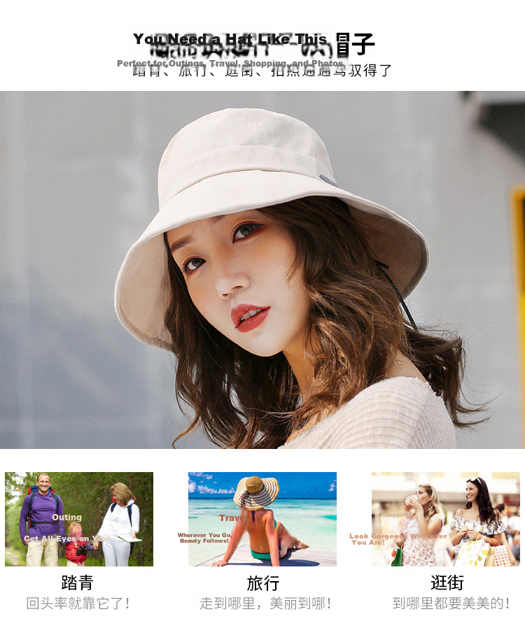 GLO-STORY Women's Sunshade Hat Thin Mesh Breathable Sun Protection Fisherman Hat Korean Style Casual Foldable UV Protection Bucket Hat 7