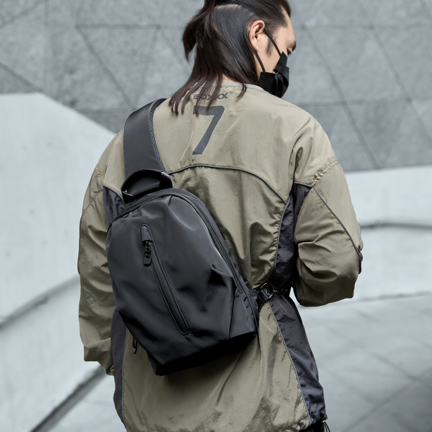 Fanzhe Men's Crossbody Bag 2026 New Fashion Single Shoulder Large Capacity Chest Bag Popular Men's Cycling Backpack Messenger Bag