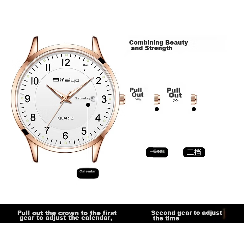 LOUIE JUELEN Watch Silent Mechanical Waterproof Quartz for Civil Service Exam, Graduate Entrance Exam, High School and College Students, Unisex Back to School 12