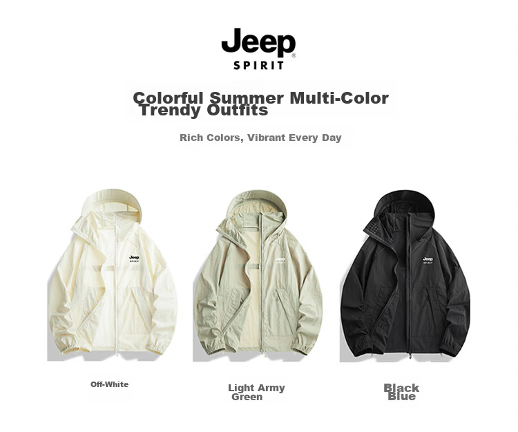 JEEP SPIRIT Men's Summer Sun Protection Jacket UV Protection Ice Silk Lightweight Outdoor Sunproof Coat Off-White 2XL 12