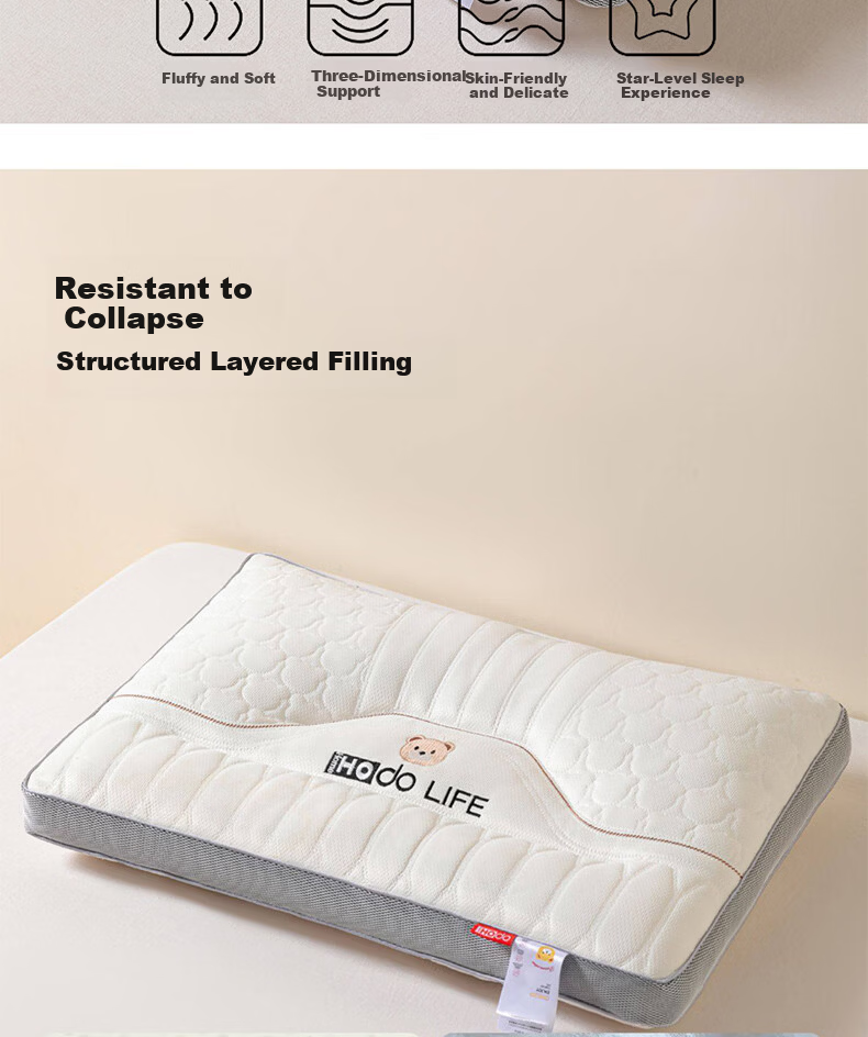 Red Bean Latex Neck Support Pillow for Cervical Spine Deep Sleep 48x74 Low Pillow Single Pack 9