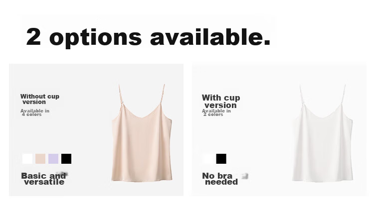 Audifine French Style V-Neck Pearl Strap Satin Sleeveless Loose Fit Tank Top Outerwear Light Gray M 5