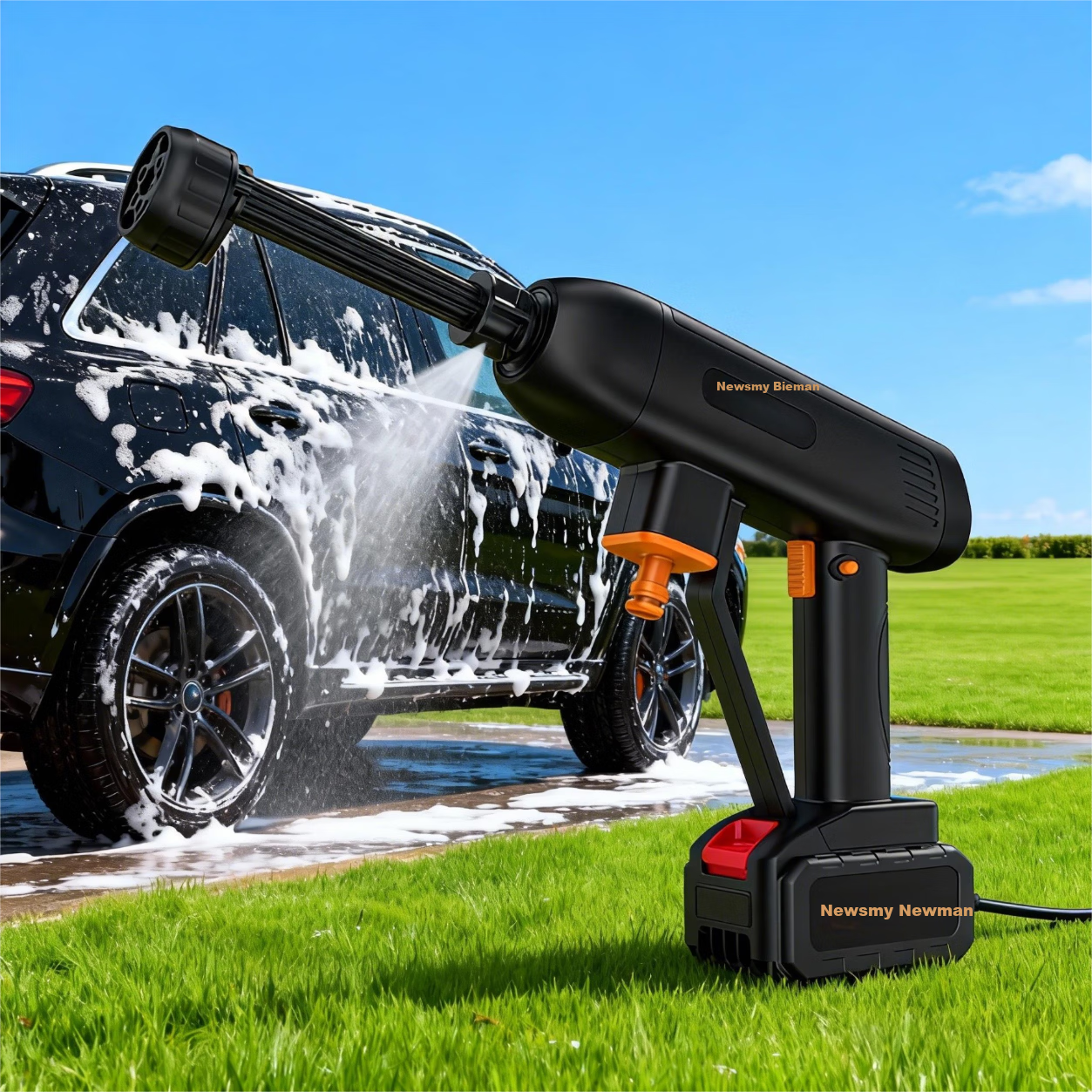 Newman Car Wash Machine High-Pressure Water Gun Home Wireless Lithium Battery Powerful X6 Elite Edition Complete Set