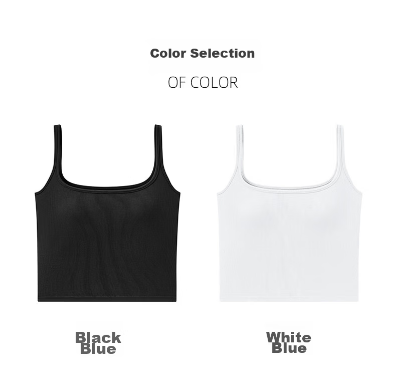Borui Women's Ribbed U-Back Slim Strap Camisole with Built-in Padded Bra, Pure Desire Mid-Length Tank Top 5