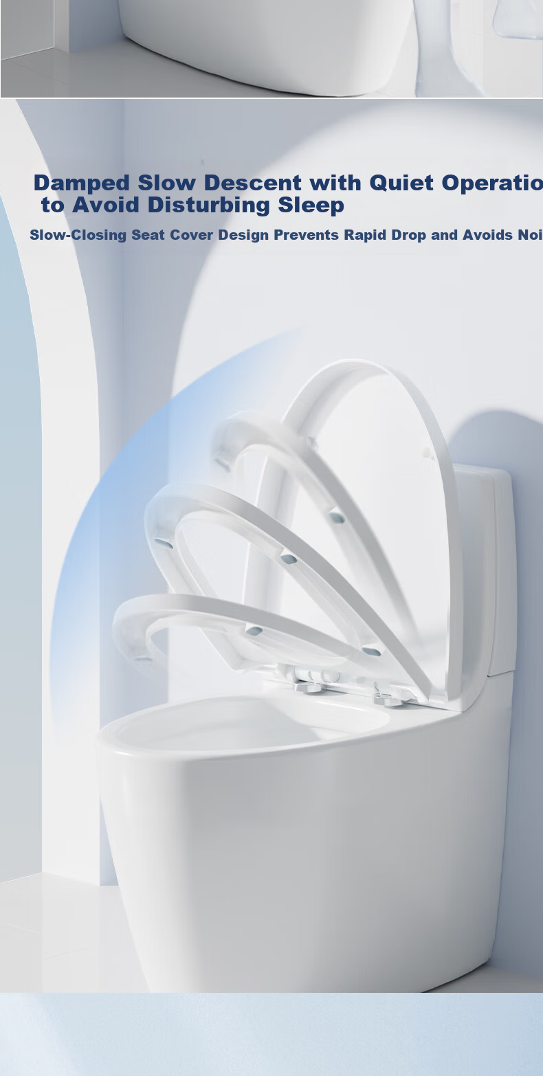 PENGLUCK PENGLUCK Toilet Seat V-Shaped Universal Thick Solid Cover Plate, PP Material, Household Anti-Break Toilet Ring, Slow-Close 7