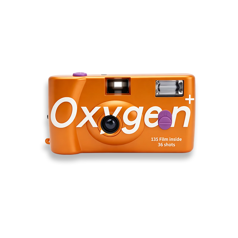 FUJIFILM Oxygen Camera PLUS C400 Preloaded Film Camera 36 Exposures, Vibrant Orange Disposable Film Camera