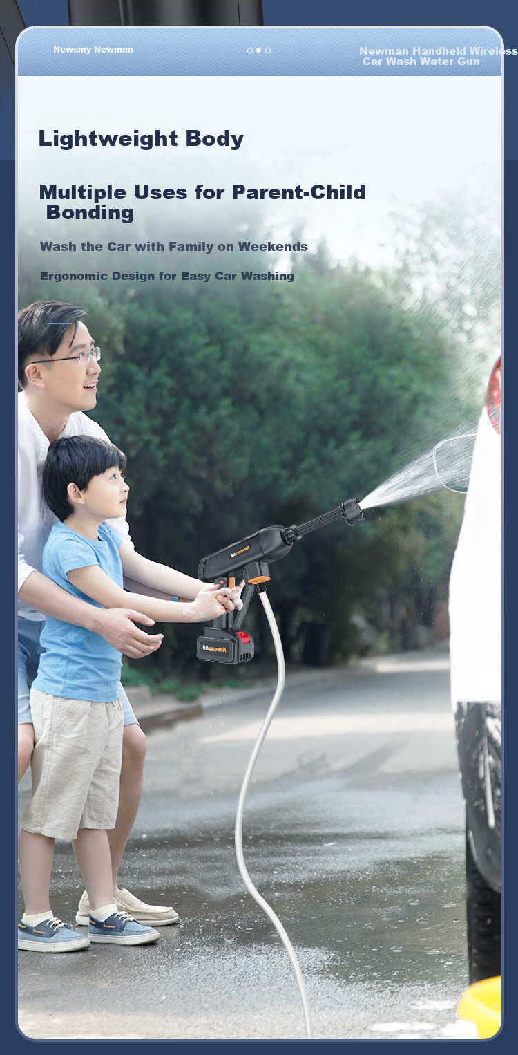 Newman Car Wash Machine High-Pressure Water Gun Home Wireless Lithium Battery Powerful X6 Elite Edition Complete Set 11