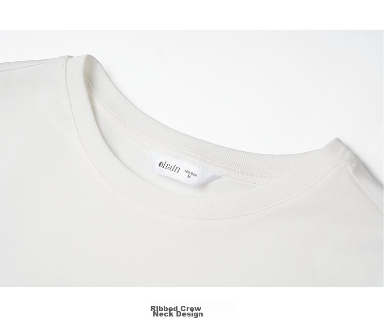 Olrain Simple Color-Block Pony Embroidery Casual Long Sleeve T-Shirt Women Spring Pure Cotton Crew Neck Top Off-White S 21