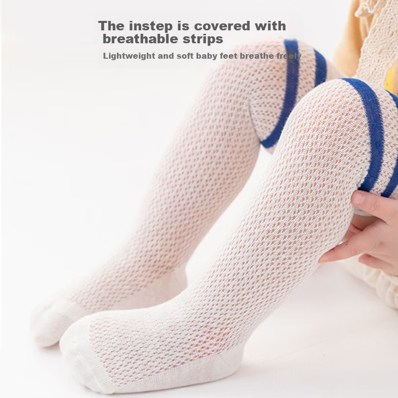 9i9 Children's Thin Long Socks Baby Knee-High Socks Boys and Girls Football Socks Student School Uniform Socks 3 Pairs F43 Stripes M 3-5 Years