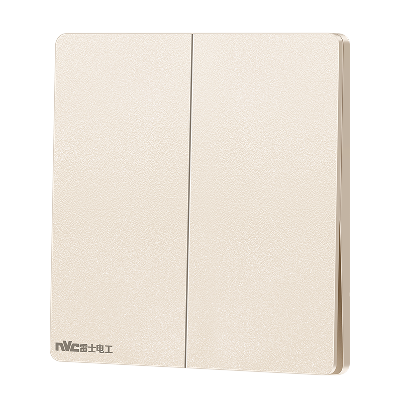 NVCleishidiangong Switch Socket, Cream-Colored Ultra-Thin Large Panel, Two-Gang Single-Control 86-Type Switch Panel, N29 First Moon Yellow