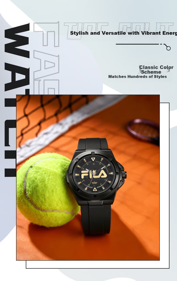 FILA Trendy Fashion Student Watch for High School and Middle School Boys and Girls Children's Sports Quartz Watch 6855-004 2