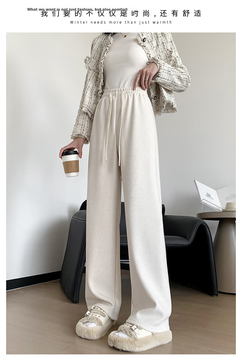 Jeanswest Women's Casual Pants Simple Korean Style Flared Trousers Spring Summer Slim High Waist Draped Black L 15
