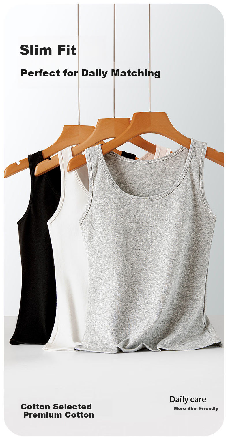 Modal 2-Pack Women's Tank Tops 100% Cotton White Summer Vest Innerwear Outerwear 2XL 6