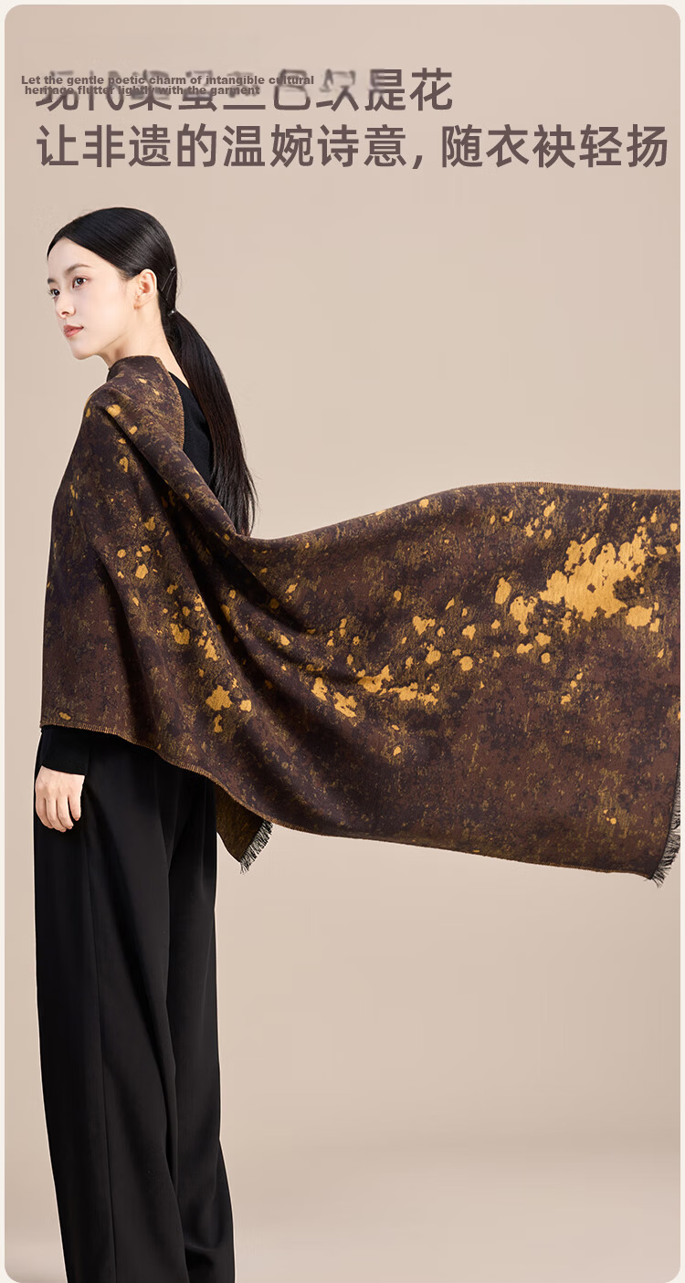 JIUMU Silk Scarf for Women Mulberry Silk Warm Shawl Gift Box Birthday Present for Mom and Girls Dragon Boat Festival 10