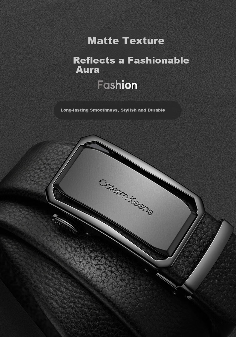 Calermkeens Men's Genuine Leather Belt 2026 New Automatic Buckle Practical Father's Day Gift for Dad 10