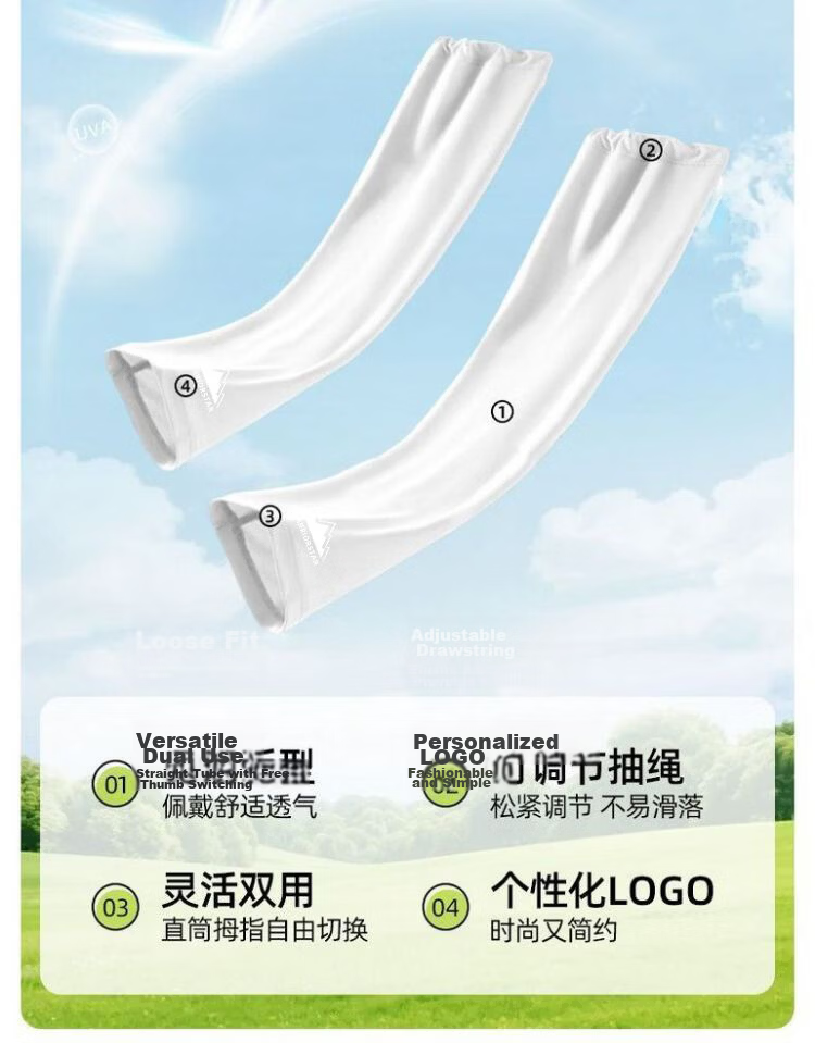 Warrior Summer New Sunscreen Ice Silk UV Protection Sleeves Unisex Outdoor Cycling Breathable Loose Fishing Mountaineering Arm Sleeves 4
