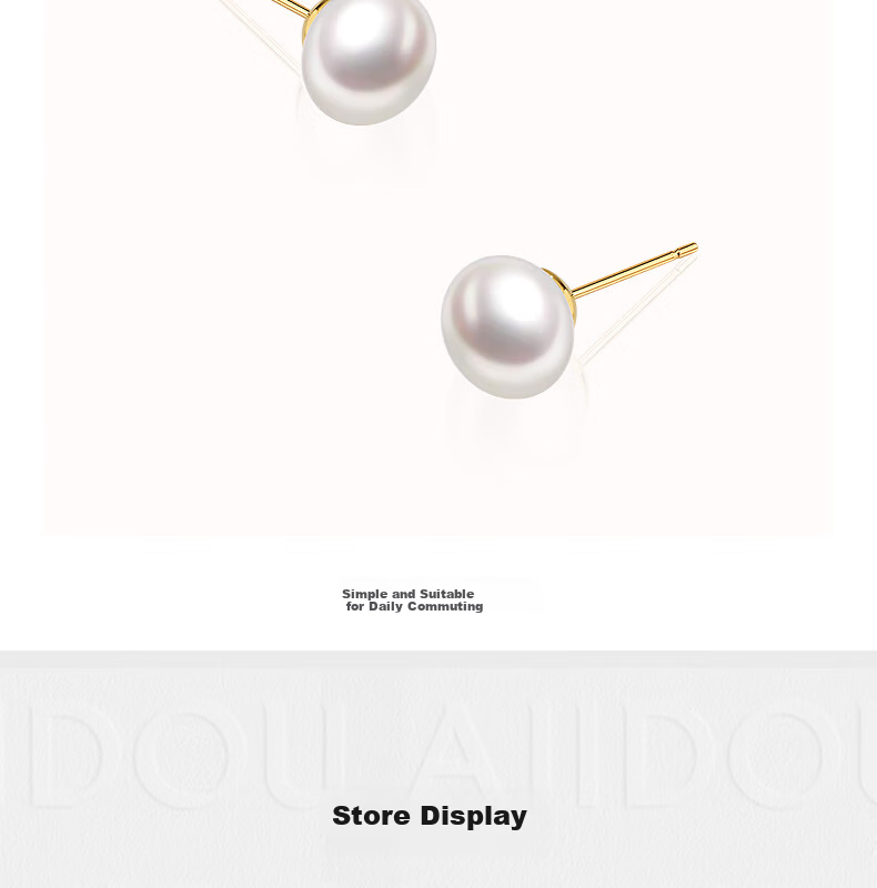 AJIDOU Women's S925 Silver Stud Earrings, Elegant Freshwater Pearl Earrings, Luxurious And Versatile, Perfect Gift for Girlfriend on Mid-Autumn Festival 3