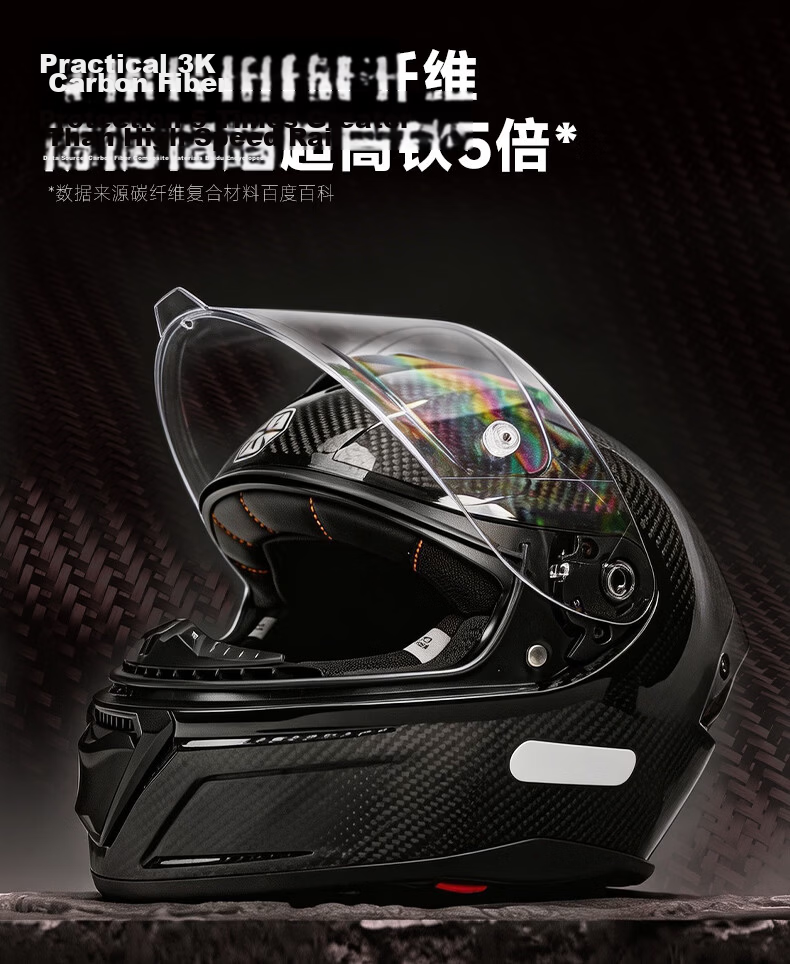 SCOYCO Motorcycle Helmet Carbon Fiber Lightweight Breathable Comfortable Four-Season Commuter Unisex 3C Certified 5