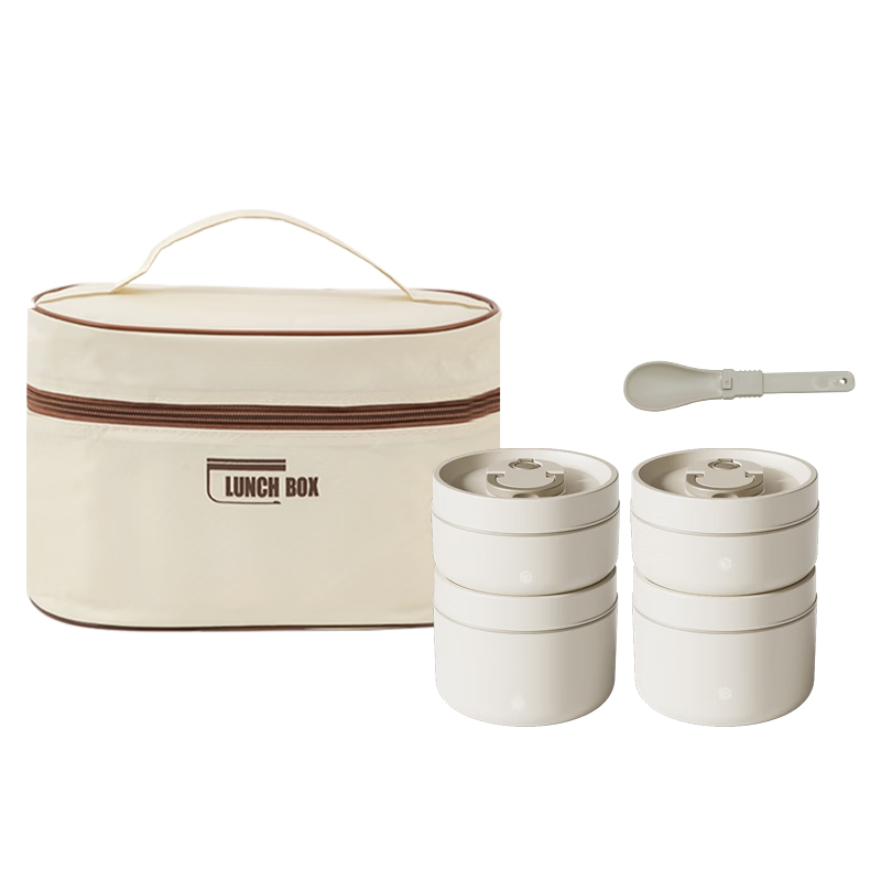JD Original Lunch Box, 316L Stainless Steel, Microwave-Safe Insulated Container for Office Workers And Students, Bento Box Set of 4 with Thermal Bags