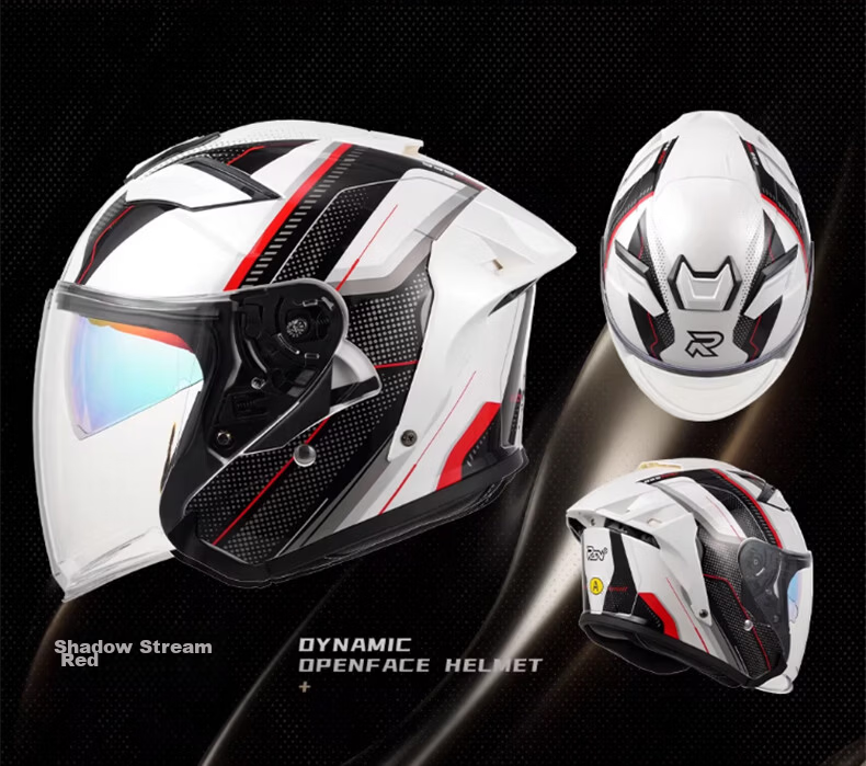 RSV Motorcycle Helmet 3/4 Open Face Electric Vehicle 3C Certified Half Helmet Unisex Four Seasons Safety Cap L 21