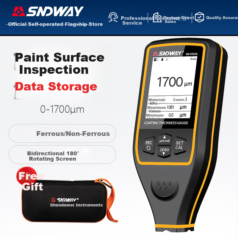 Shendawei Coating Thickness Gauge High Precision Automotive Paint Film Metal Ceramic Paint Thickness Meter Iron Aluminum Car SW-6310A
