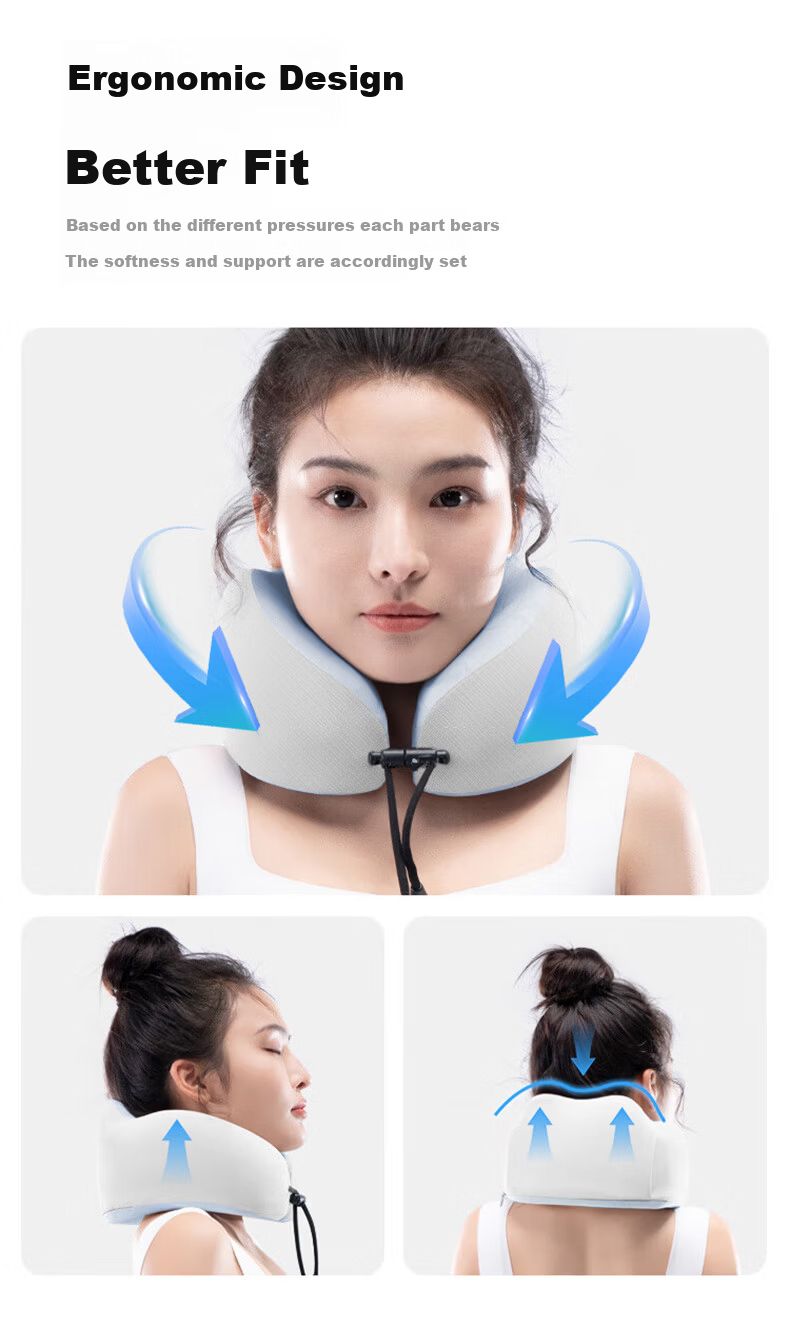 Zhunhang Neck Support U-Shaped Pillow Travel Neck Pillow for Airplane Train High-Speed Rail Office Nap Pillow Foldable U-Shaped Cushion 8