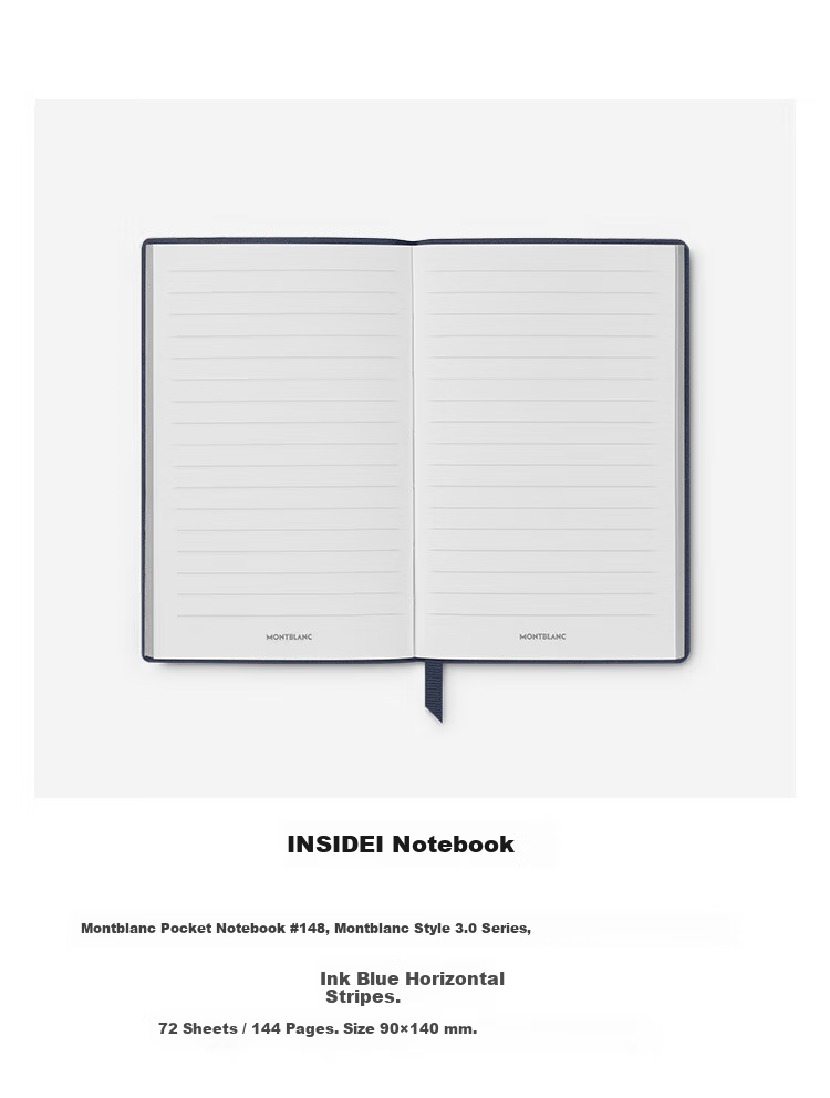 MONTBLANC Black Notebook + Italian Pinafore Signature Pen Set, Basic Version, Father's Day Gift 17