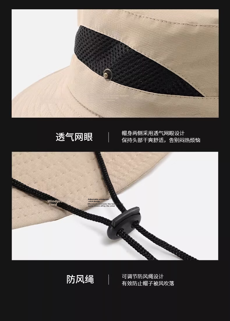 GOLOVEJOY Men's Breathable Fisherman Hat Wide Brim Outdoor Hiking Camping Sun Protection Army Green 14