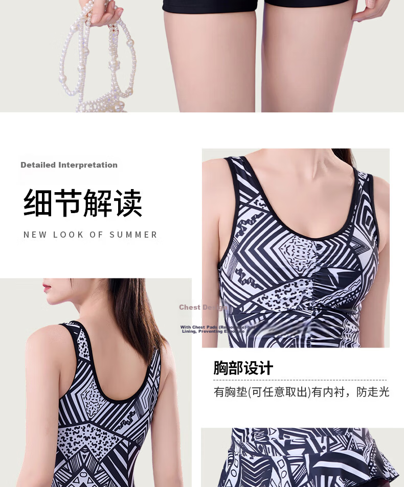 LangSha Women's One-Piece Slimming Modest Swimsuit for Swimming, Hot Springs, Beach, and Vacation 3