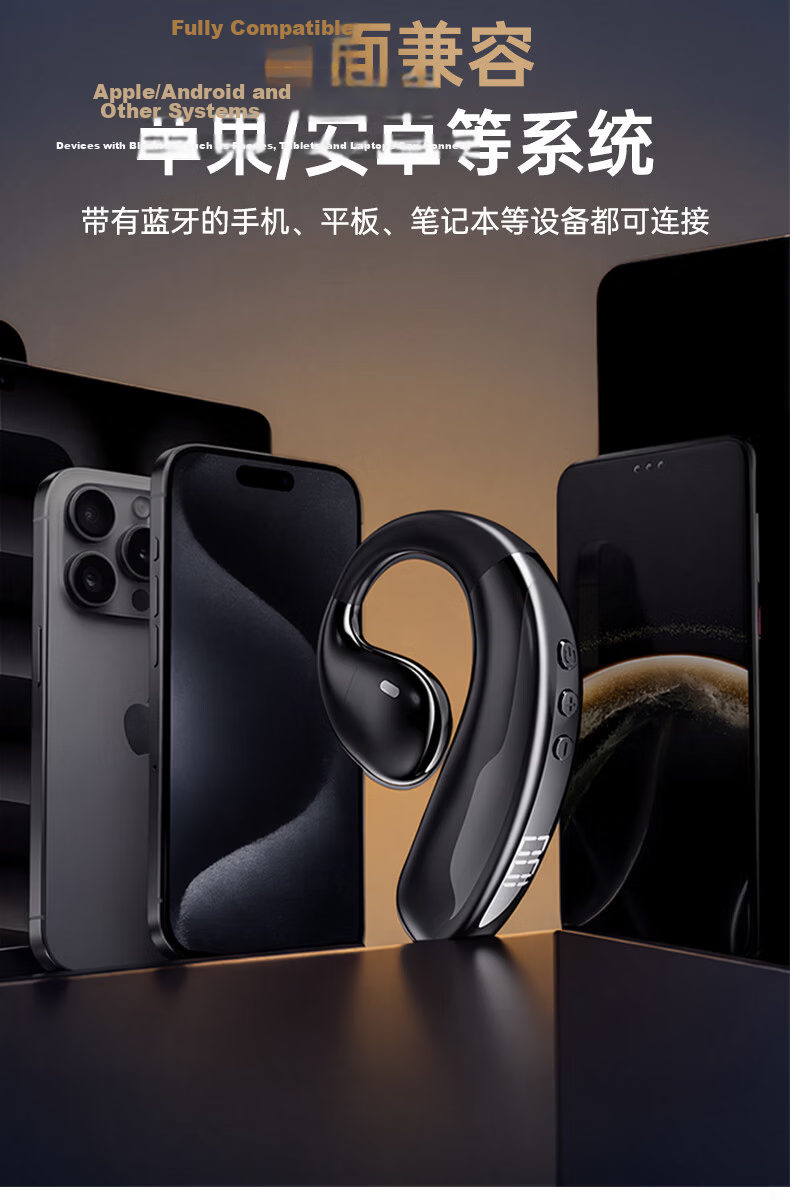 Chengao Wireless Bluetooth Earphone Single Ear Hook 2026 Best Seller Long Battery Life Bone Conduction Non-In-Ear High Fidelity Sound for Driving Cycling Sports Universal M16 Black 15
