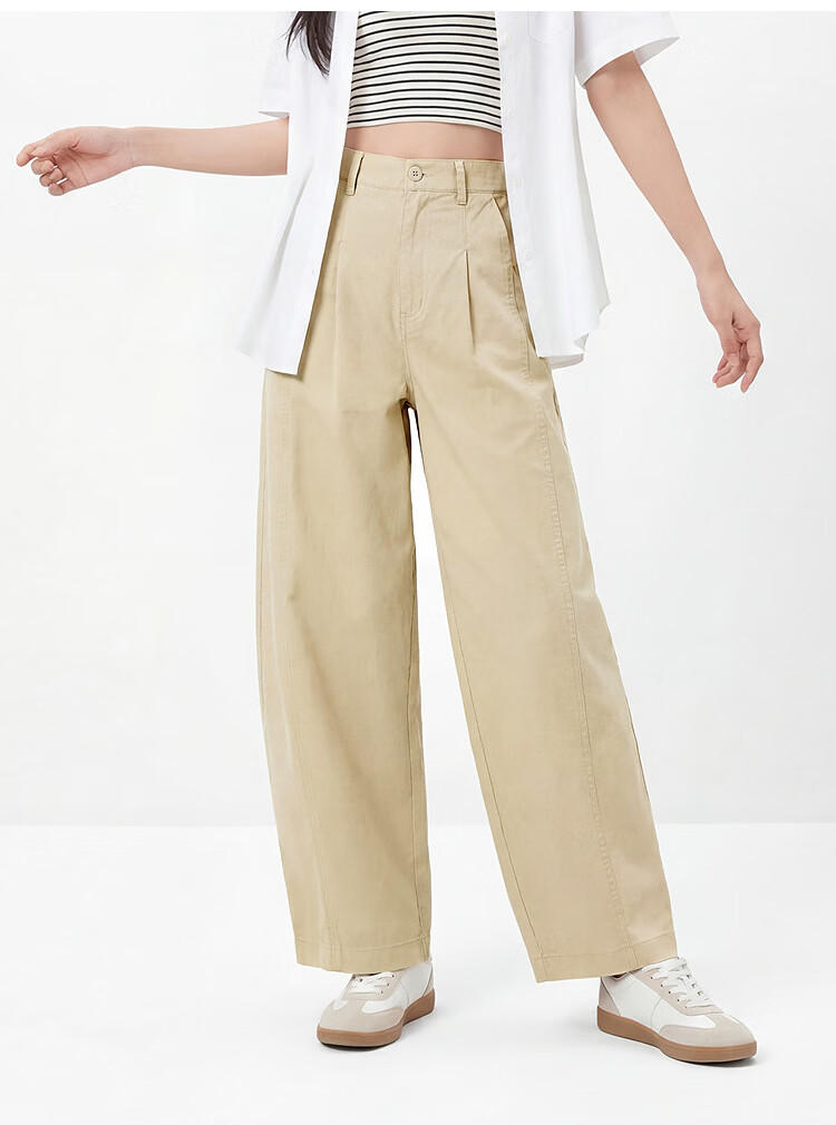 Semir Women's Casual Pants Autumn Loose Curved Long Pants Semi-Elastic Waist Split Leg Lengthening Curved Blade Pants 101525127012B 16