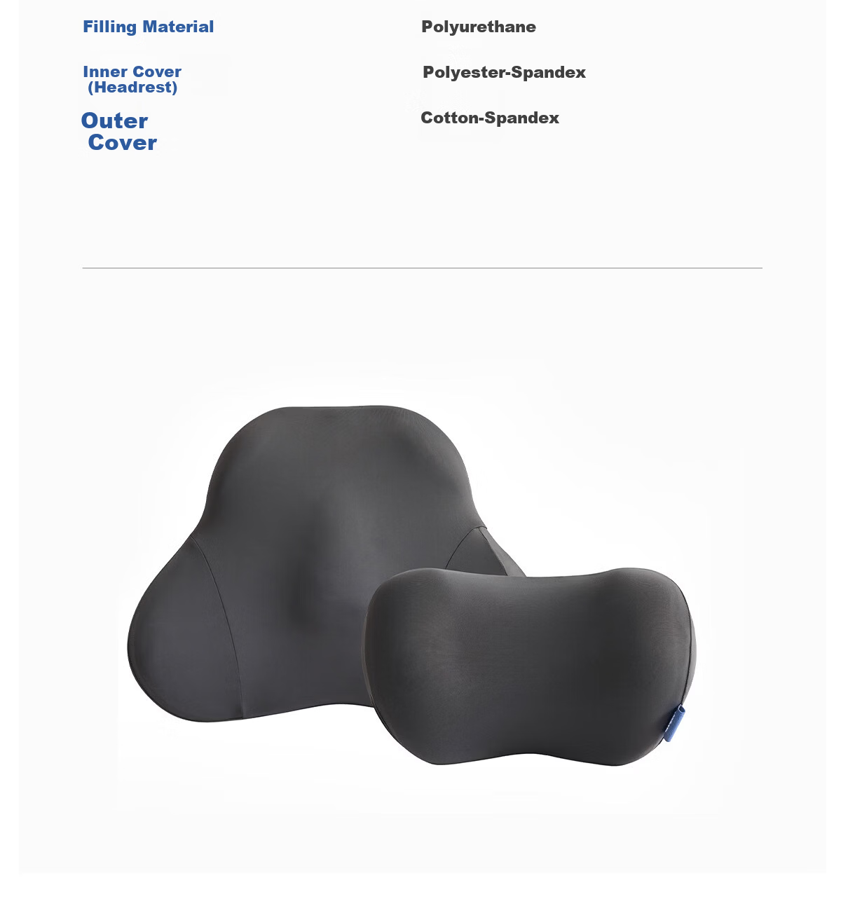 MLILY Fast Charging Zero Pressure Car Headrest Universal Four-Season Seat Cushion Neck Support Pillow for Long Sitting Comfort and Pressure Relief 17