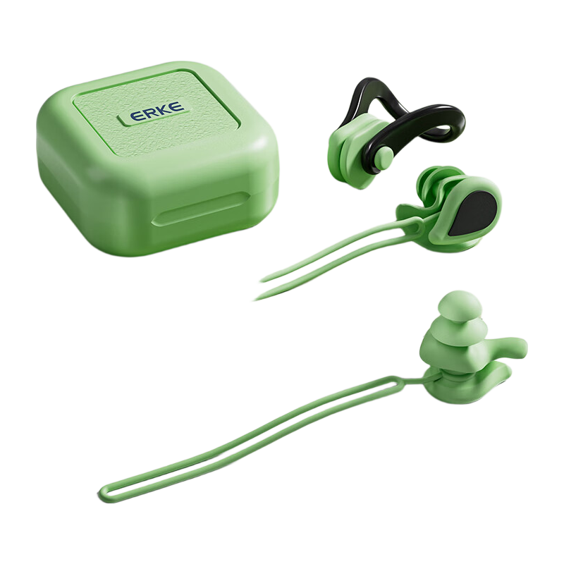 ERKE Nose Clip And Earplugs Set, Professional Swimming Waterproof Silicone Earplugs, Anti-Choking Water Nose Clip, Swimming Equipment