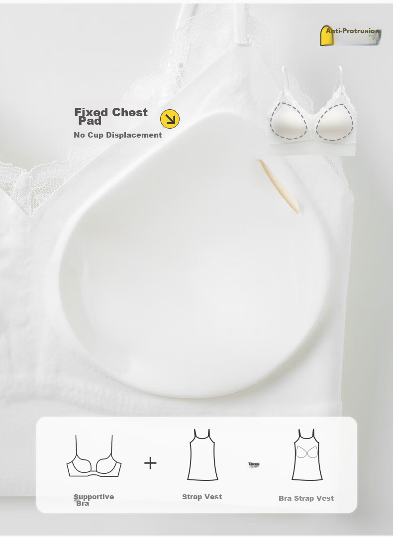 Fenteng Women's Lace V-Neck Camisole Vest Bra-Free Versatile Base Layer Underwear 2026 New Model 3