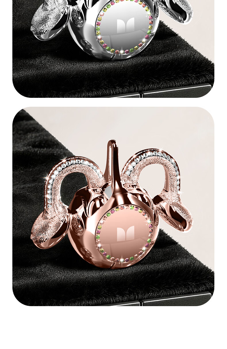 Monster Opus 1 Jewelry Earphones Flat Ear Design Zinc Alloy Diamond Plated Self-Developed Planar Speaker ENC HD Call Silver 23