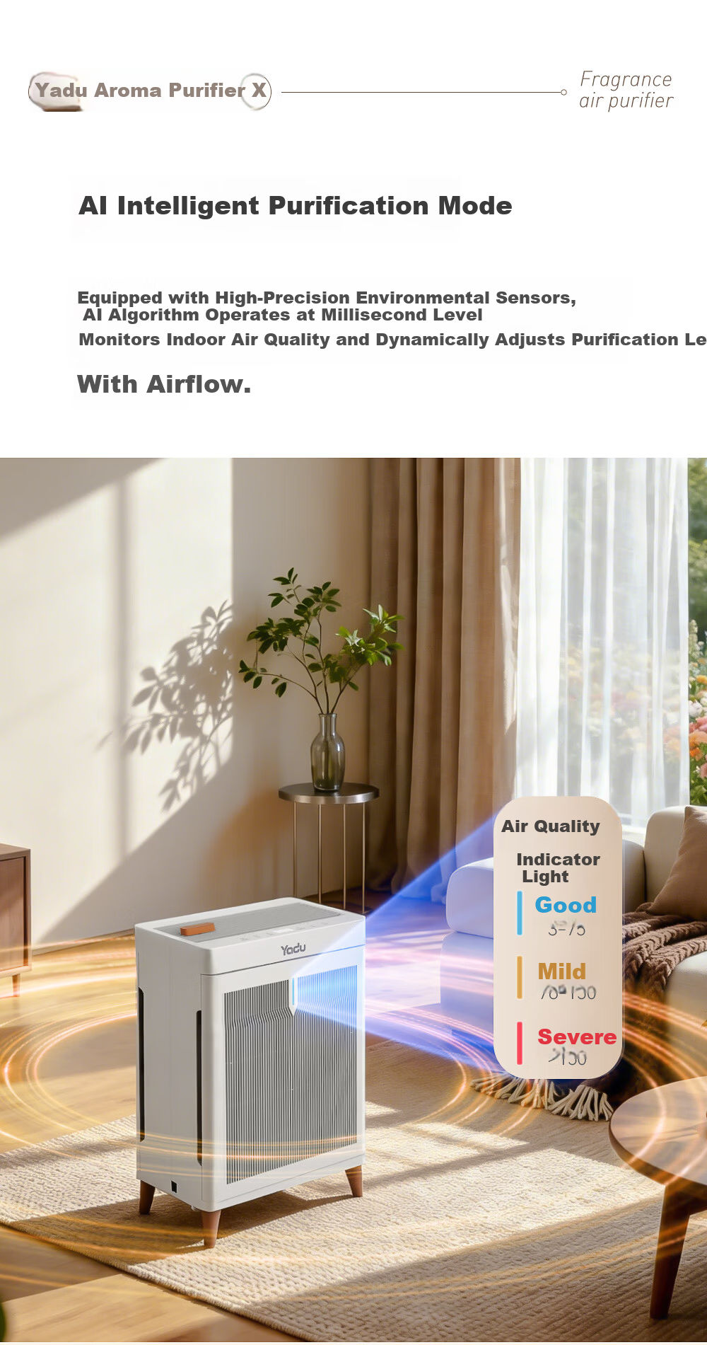 YADU Air Purifier Office Home Air Cleaner Formaldehyde and Smog Removal with Aromatherapy Box KJ320F-X1 11