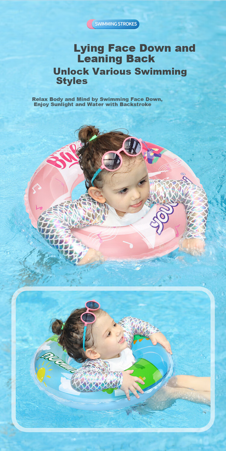 Kingpou Kids Underarm Swim Ring Boys and Girls Swimming Float Mermaid Design Y303 Size 70# 3