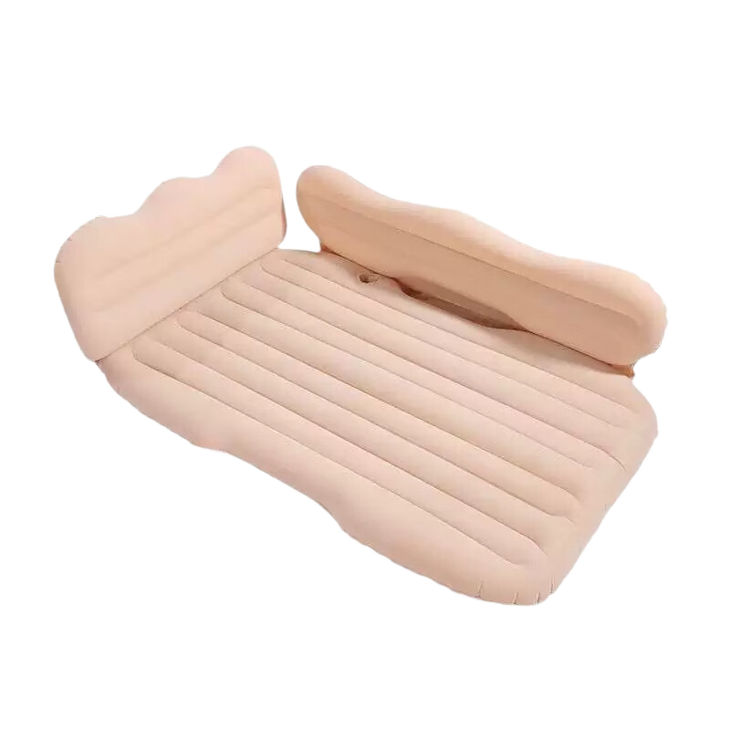 Xinwuhuan Car Inflatable Mattress SUV Rear Seat Travel Bed Children's Sleeping Air Mattress Striped Flocked Beige