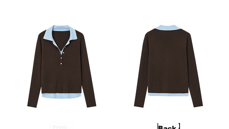 Demana Autumn Elegant Deep V Two-Piece Contrast Slimming Knit Sweater with Mulberry Silk and Wool for Women 25