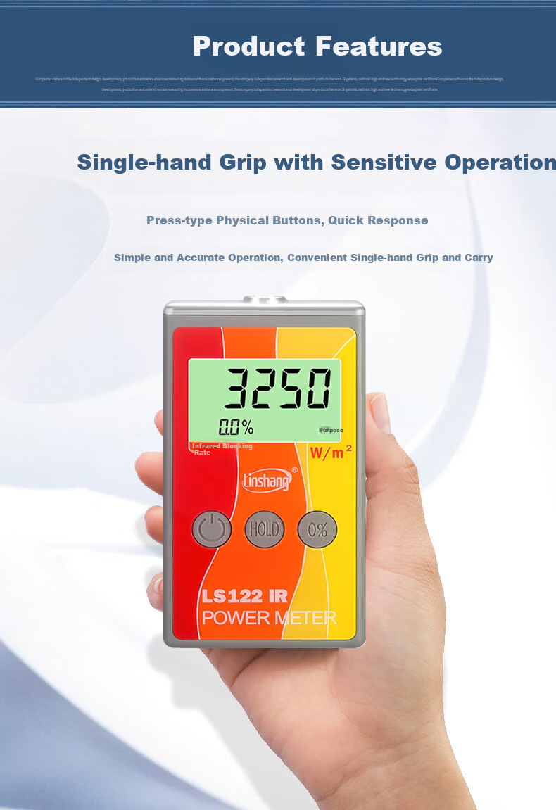 Linshang LS123 UV Power Meter Solar Film Sunscreen Clothing UV Blocking Effect Tester Radiometer 5