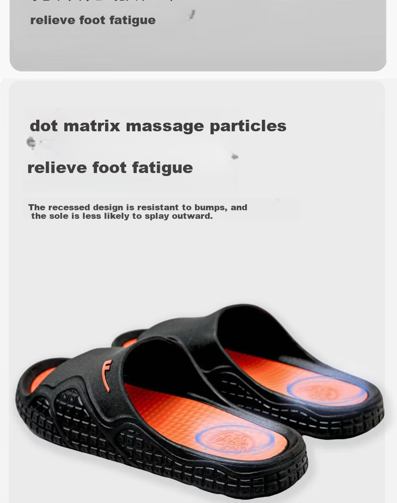 Warrior Non-Slip Men's Slippers Antibacterial Deodorizing Indoor Outdoor Shower Sandals HL3C56 Black Orange Size 42-43 6