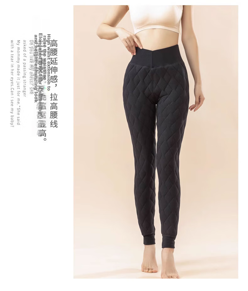 Langsha Women's Thermal Pants 100% Wool Autumn Winter Fleece Thickened Cotton Pants Extra Thick Lambswool Long Johns Plus Size Leggings 14