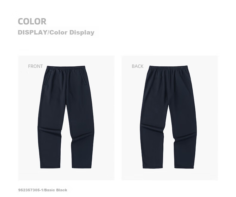 Anta Fleece-Lined Men's Straight-Leg Sweatpants Knitted Outdoor Running Warm Casual Pants for Men 27
