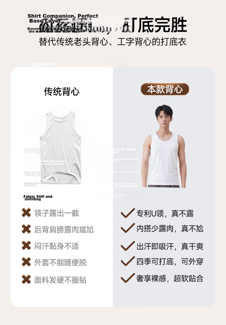 FIRS Men’s Vest [2-Pack Pure Cotton] Seamless Round Neck Antibacterial Sports Sleeveless Undershirt 7