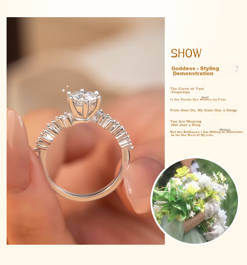 Kovni [Includes GRA Certificate] 1 Carat Moissanite Ring for Women Luxury Single Ring Birthday Valentine's Day Gift for Her 5