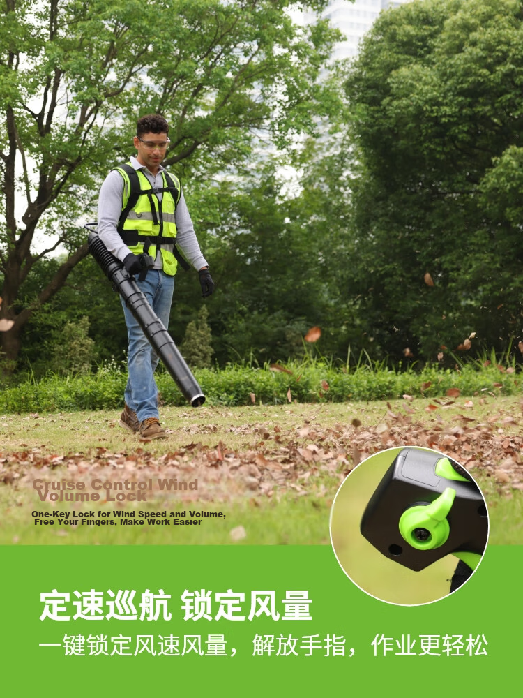 Greenworks 82V Backpack Blower Lithium Battery C12/B High Power Yard Leaf Blower Dust Removal Water Snow Blower BLB484-1 Bare Tool 9