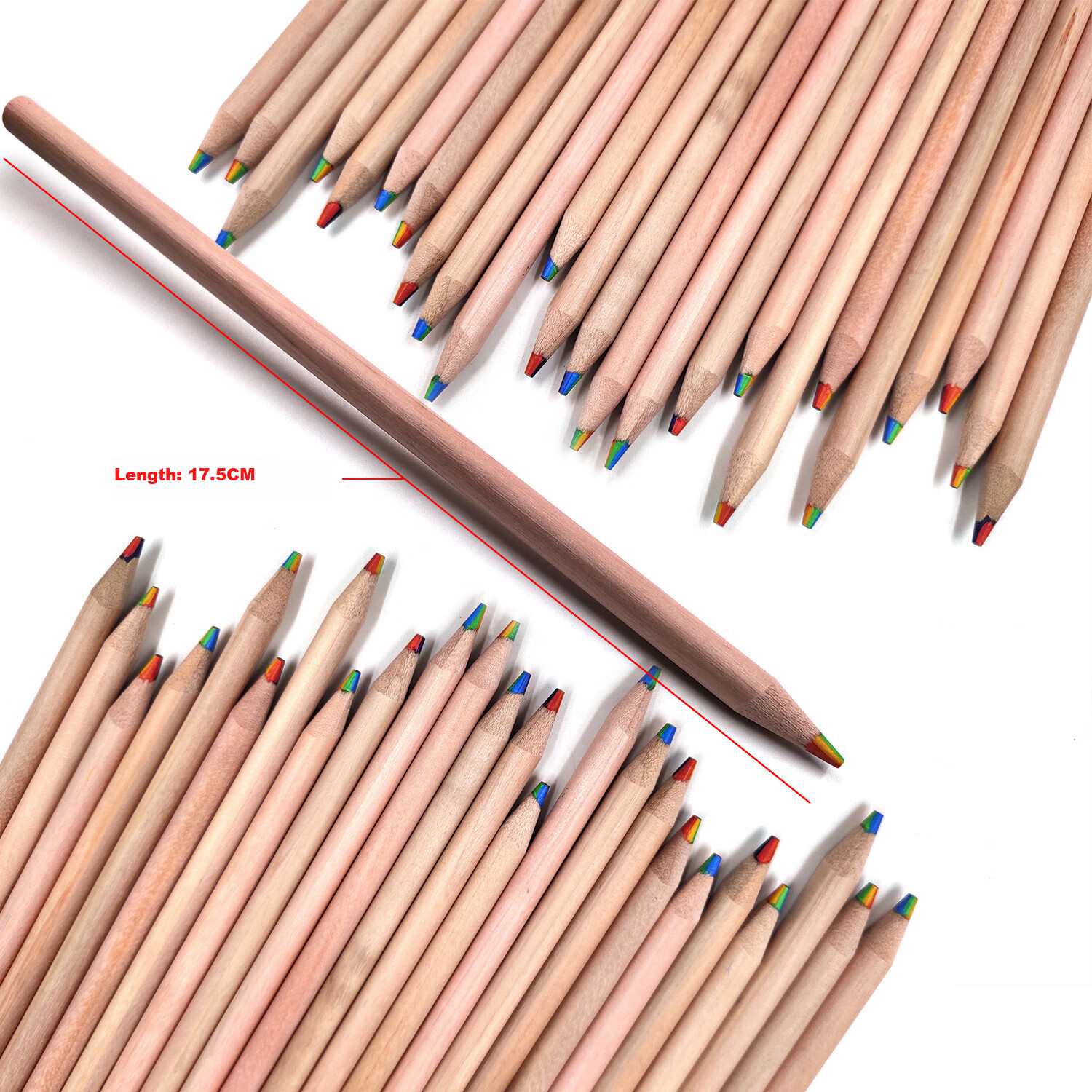 Shushan Rainbow Pencil Multi-Color Marker Pen Colorful Rainbow Pencil Colored Pencil Ins Style Journal Pen DIY Multi-Color All-in-One Drawing Natural Wood Rainbow Core Pencils 10-Pack 6